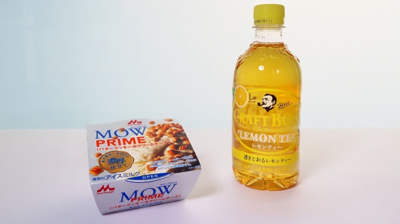 森永乳業『MOW PRIME バタークッキー＆クリームチーズ』 × サントリー『クラフトボス レモンティー』